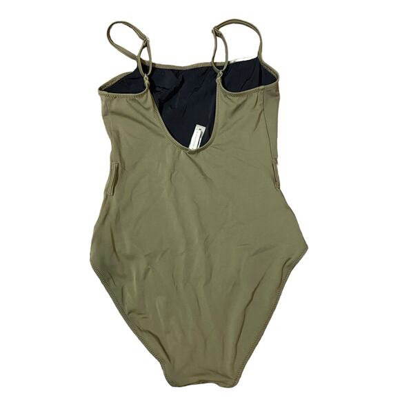 Solid and Striped Nina One Piece Swimsuit Women Small Olive Green Missing Beltd - Picture 2 of 14